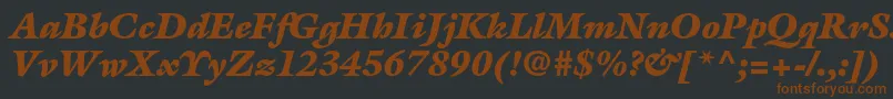 Czcionka GalliardstdUltraitalic – brązowe czcionki na czarnym tle