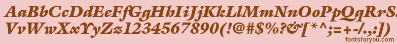 GalliardstdUltraitalic-fontti – ruskeat fontit vaaleanpunaisella taustalla