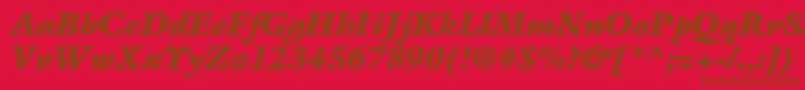 GalliardstdUltraitalic-Schriftart – Braune Schriften auf rotem Hintergrund