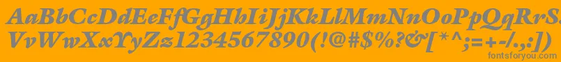 GalliardstdUltraitalic-Schriftart – Graue Schriften auf orangefarbenem Hintergrund