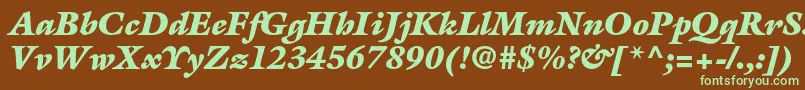 Шрифт GalliardstdUltraitalic – зелёные шрифты на коричневом фоне