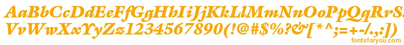 GalliardstdUltraitalic-Schriftart – Orangefarbene Schriften auf weißem Hintergrund