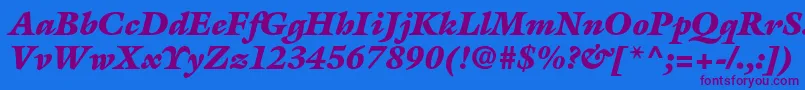 GalliardstdUltraitalic Font – Purple Fonts on Blue Background