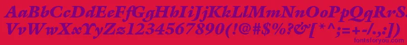 GalliardstdUltraitalic-Schriftart – Violette Schriften auf rotem Hintergrund