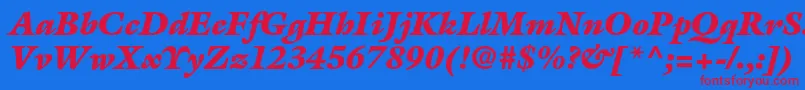 GalliardstdUltraitalic Font – Red Fonts on Blue Background