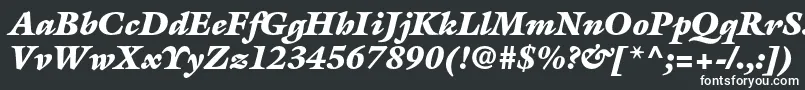 GalliardstdUltraitalic-fontti – valkoiset fontit mustalla taustalla