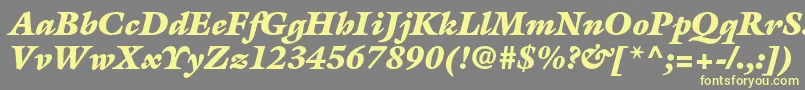 Шрифт GalliardstdUltraitalic – жёлтые шрифты на сером фоне