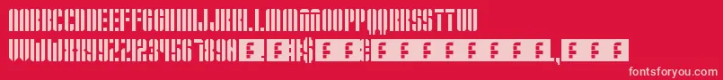 Fonte Operation – fontes rosa em um fundo vermelho