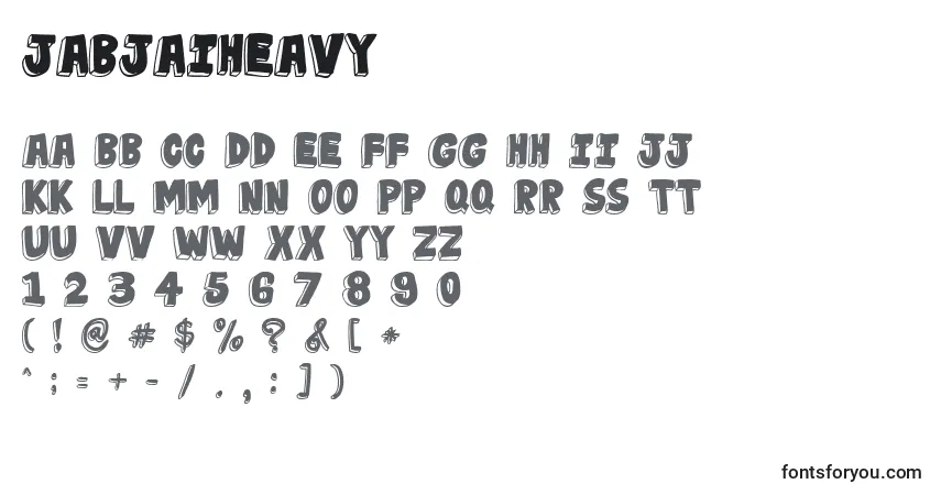 Schriftart JabjaiHeavy – Alphabet, Zahlen, spezielle Symbole