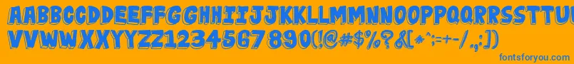 JabjaiHeavy Font – Blue Fonts on Orange Background