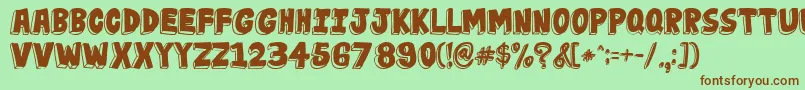 JabjaiHeavy Font – Brown Fonts on Green Background