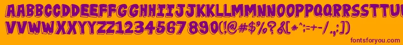 JabjaiHeavy Font – Purple Fonts on Orange Background