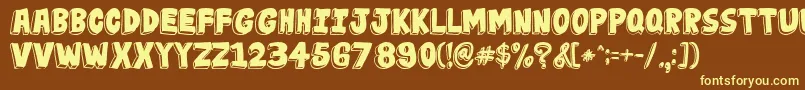 JabjaiHeavy Font – Yellow Fonts on Brown Background