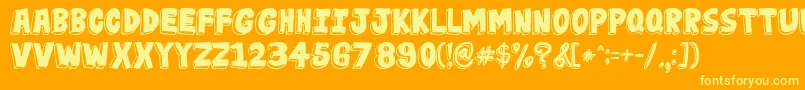 JabjaiHeavy Font – Yellow Fonts on Orange Background