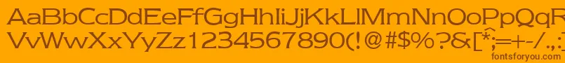 NebraskaRegular Font – Brown Fonts on Orange Background