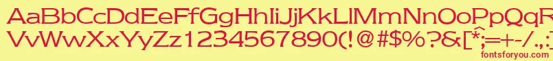 NebraskaRegular-fontti – punaiset fontit keltaisella taustalla