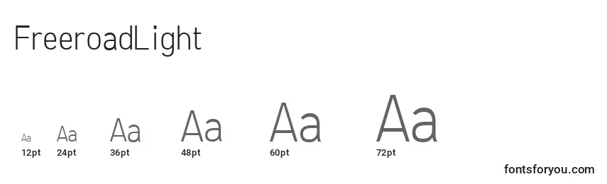 FreeroadLight Font Sizes