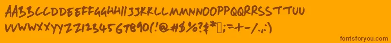 Andyfont Font – Brown Fonts on Orange Background