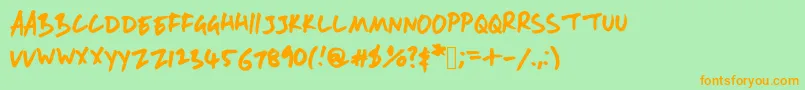 Lisätietoja Andyfont-fontista Andyfont-fontti – oranssit fontit vihreällä taustalla