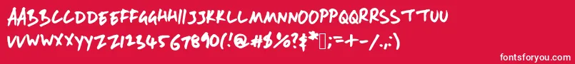 フォントAndyfont – 赤い背景に白い文字