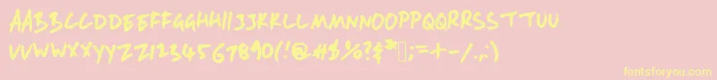 fuente Andyfont – Fuentes Amarillas Sobre Fondo Rosa