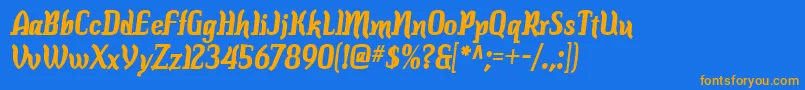 ColourbarsBold Font – Orange Fonts on Blue Background