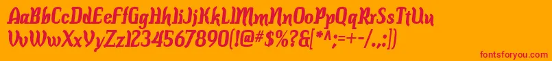 ColourbarsBold Font – Red Fonts on Orange Background