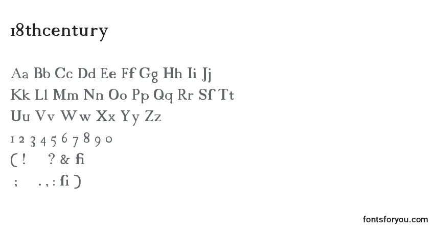 Шрифт 18thcentury – алфавит, цифры, специальные символы