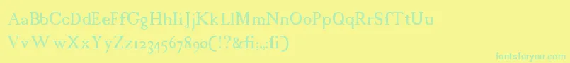 18thcentury Font – Green Fonts on Yellow Background
