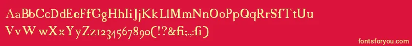 18thcentury Font – Yellow Fonts on Red Background