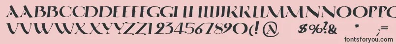 フォントQuadrataromaMediumoblique – ピンクの背景に黒い文字