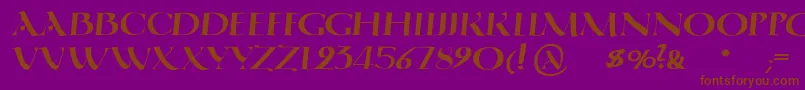 QuadrataromaMediumoblique Font – Brown Fonts on Purple Background