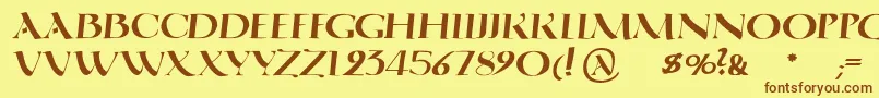 QuadrataromaMediumoblique Font – Brown Fonts on Yellow Background