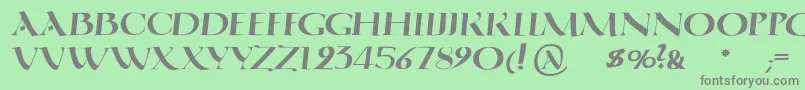 QuadrataromaMediumoblique Font – Gray Fonts on Green Background