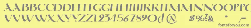 QuadrataromaMediumoblique Font – Gray Fonts on Yellow Background