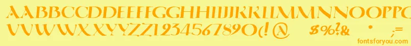 QuadrataromaMediumoblique Font – Orange Fonts on Yellow Background
