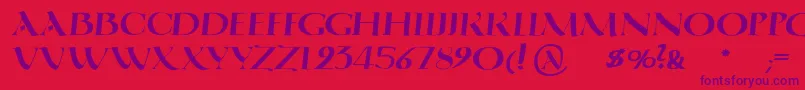 QuadrataromaMediumoblique Font – Purple Fonts on Red Background