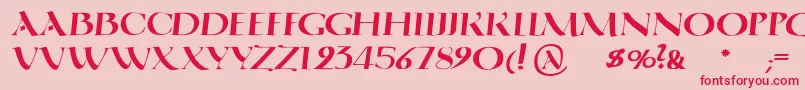 Шрифт QuadrataromaMediumoblique – красные шрифты на розовом фоне