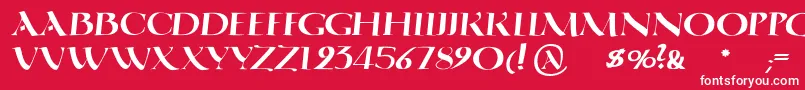 QuadrataromaMediumoblique Font – White Fonts on Red Background