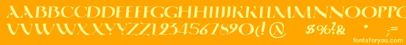 QuadrataromaMediumoblique Font – Yellow Fonts on Orange Background