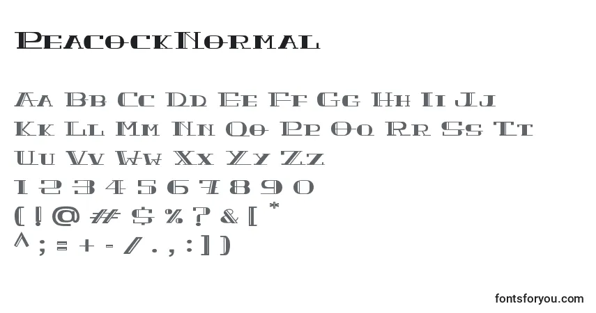 Schriftart PeacockNormal – Alphabet, Zahlen, spezielle Symbole