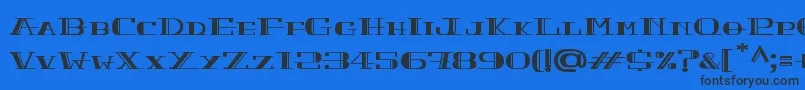 PeacockNormal Font – Black Fonts on Blue Background