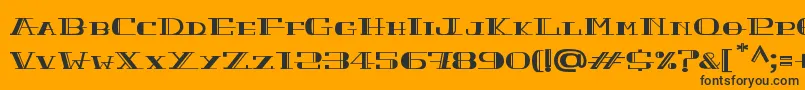 PeacockNormal-Schriftart – Schwarze Schriften auf orangefarbenem Hintergrund