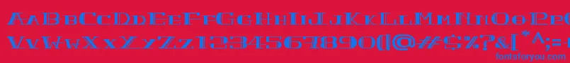 PeacockNormal Font – Blue Fonts on Red Background