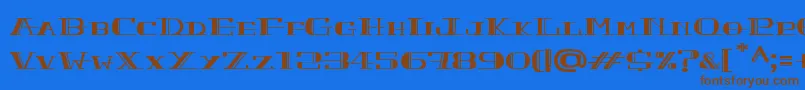 PeacockNormal Font – Brown Fonts on Blue Background