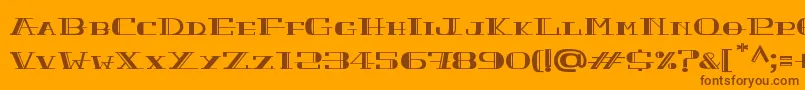 PeacockNormal-Schriftart – Braune Schriften auf orangefarbenem Hintergrund