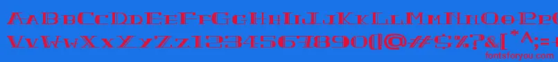 PeacockNormal Font – Red Fonts on Blue Background