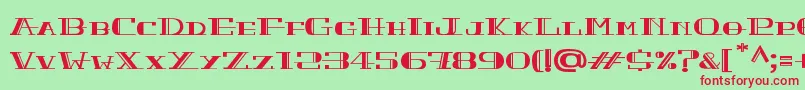 PeacockNormal Font – Red Fonts on Green Background