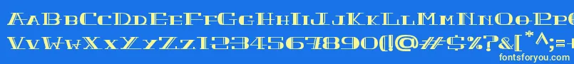 PeacockNormal Font – Yellow Fonts on Blue Background