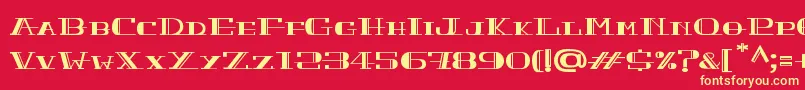 PeacockNormal Font – Yellow Fonts on Red Background